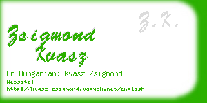 zsigmond kvasz business card